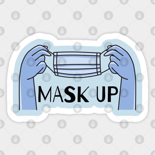 Mask Up Sticker by e s p y